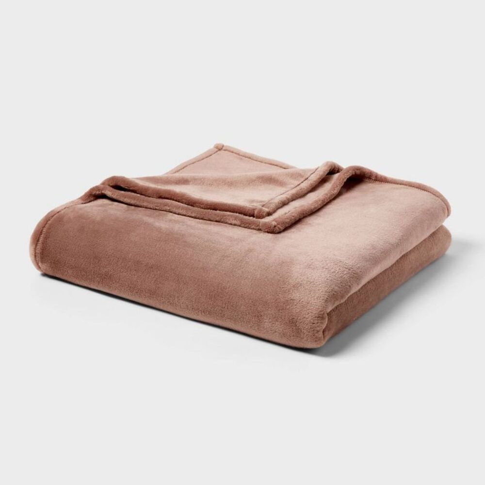 Threshold - Twin/Twin XL Microplush Blanket Brown - Threshold Brown